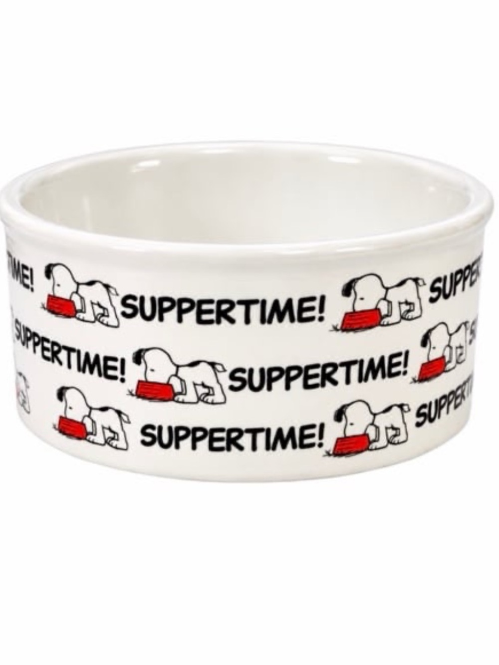 Peanuts White Ceramic Bowl with Red Accent
